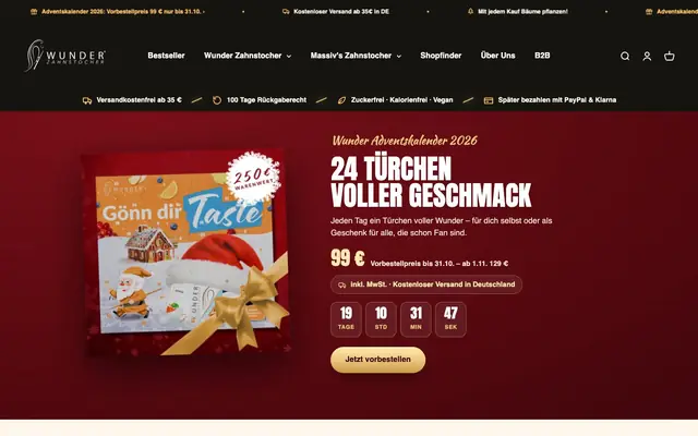 Startseite von Wunder-Zahnstocher